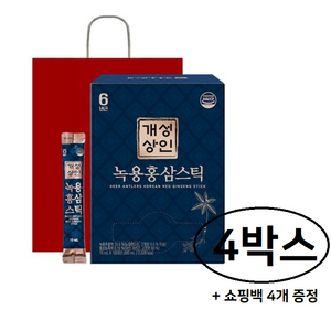 개성상인 녹용 홍삼 스틱 30개입 + 쇼핑백, 300ml, 4세트