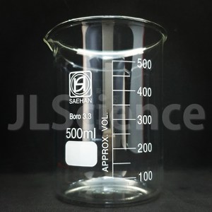 [JLS] SH Beake 국산 강화유리비이커 눈금컵 계량컵, 500ml
