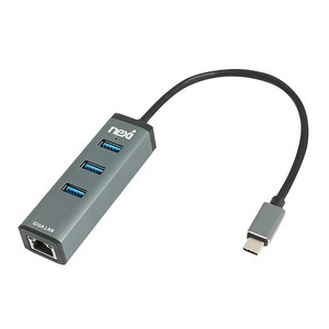 넥시 NX-U313PLN C타입 USB 랜카드 겸 허브 / NX1324, 1개