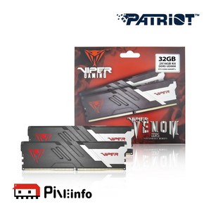 패트리어트 VIPER VENOM DDR5 32G PC5-52800 CL34 6600MHz (16GX2) 듀얼패키지 파인인포 (하이닉스 칩 내장), 2개