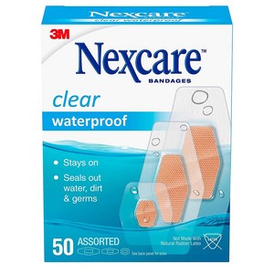 넥스케어 클리어 워터프루프 밴디지 50개입 4팩 Nexcae Watepoof Bandages Family Pack Vitually, 4개