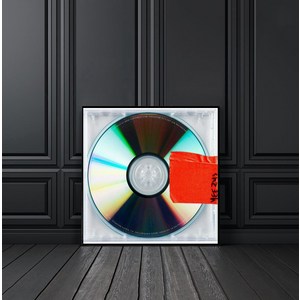 노 브랜드 Kanye West Yeezus 음악 앨범 표지 포스터 캔버스 인쇄 랩 힙합 스타 가수 벽 그림 장식, with frame