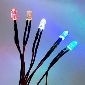 12V 발광 다이오드 LED 와이어 소자, 12V 라인용 5파이 블루, 1개