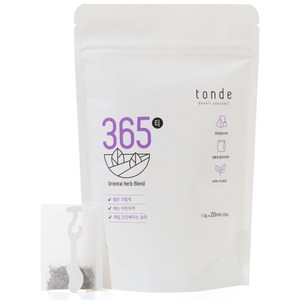 부기케어 톤드 tonde 365티(20개입) 생강귤피차 부기차 순환차, 1개, 20개입, 1.3g