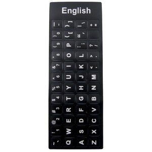 ENGLISH 영어 키보드 레이아웃 스티커 KEYBOARD LAYOUT STICKER, 검정(black)