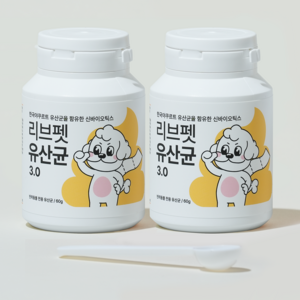 리브펫 유산균 3.0 강아지 고양이 분말형 60g, 참치,치즈, 2개, 소화기능