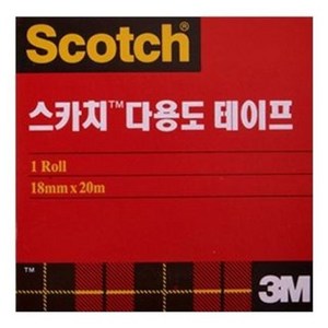 쓰리엠 스카치 다용도 테이프 리필 500 18mm x 20m, 4개