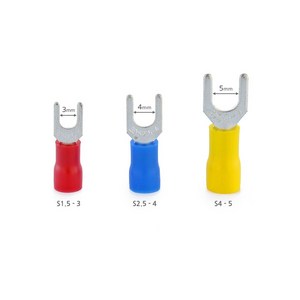 Y단자 포크단자 Y형 터미널 PG 절연 압착단자 Insulated Spade Teminal, S4-5 엘로우, 100개