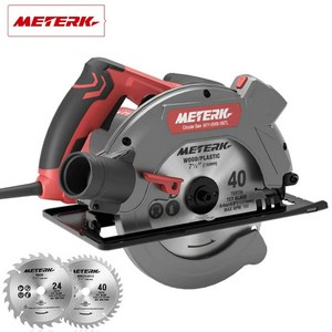 Meterk 원형톱 전기톱 1500W 62MM 톱날 세트, 1세트