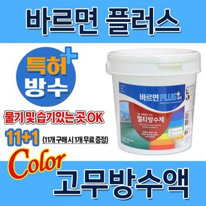 바르면 PLUS 컬러 1L 고무탄성방수 수성 도막 방수제 벽면 옥상 침투, 베이지, 1개