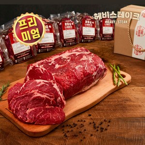 [헤비스테이크] 선물세트 1.1kg 꽃등심 스테이크 세트(꽃등심6팩) 선물포장(냉장 당일발송), 6개