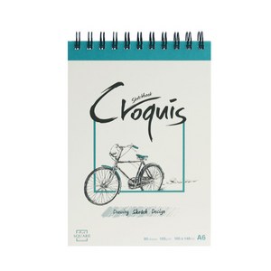 아트스퀘어드로잉 크로키 CG02 그린 상철 크로키북 상단스프링 A5 105g 148x210mm, 1세트