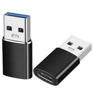 믹스MICS 1+1 메탈 알루미늄 USB C타입 to USB-A 3.2 10Gbps Type-C 변환젠더 2P, 실버1+1