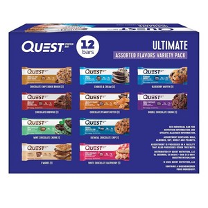 Quest Nutition Ultimate 프로틴바 버라이어티팩 고단백 저탄수 12개입, 720g, 1박스