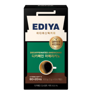 이디야 디카페인 아메리카노, 1g, 100개입, 1개