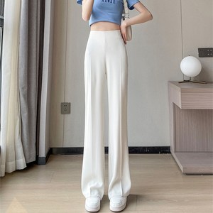 비보뉴 아이스 와이드 팬츠 여 얇은 하이웨이스트 처짐 블랙 정장 일자 루즈핏 쉬폰 정장 캐주얼