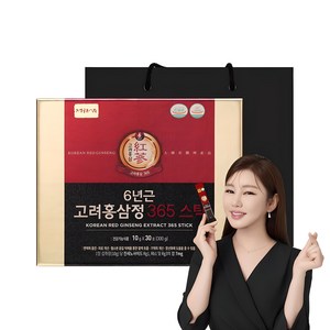 정원삼 6년근 고려홍삼정 365 스틱 선물세트 + 쇼핑백, 300g, 1세트