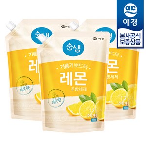 애경 순샘 기름기뽀드득 레몬 주방세제1.2L, 1.2L, 3개