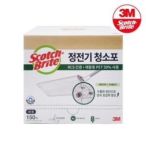 3M 스카치브라이트 대용량 정전기 청소포 대형 150매입, 1개