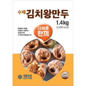 더바른한끼 생야채 수제 김치 왕만두 1.4kg, 1개