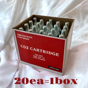 미니케그 탄산카트리지 20개 1박스 16g 나사산 나사선 CO2 탄산카트리지 식품용, 1개