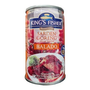 인도네시아 KINGS FISHER 튀긴 정어리 통조림 155g / FRIED SARDINES IN BALADO, 1개