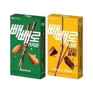 롯데제과 누드 초코필드 빼빼로45g+아몬드빼빼로32g, 32g, 30개