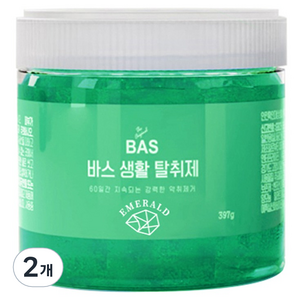 BAS 에메랄드 생활 탈취제 본품, 397g, 2개