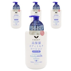 에스셀렉트 모이스쳐라이징 바디 밀크 로션 하또무기, 4개, 400ml