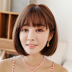 키라비 가발 여성 통가발 단발 머리 C컬펌 30cm DTF3079X, 1세트, DTF-3079X-1(초코브라운)