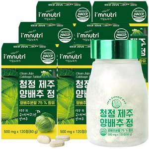 아임뉴트리 청정 제주 양배추환 양배추 정 500mg x 120정, 6개