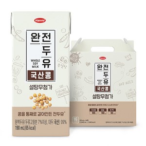 전두유 완전두유 국산콩 설탕무첨가, 190ml, 16개