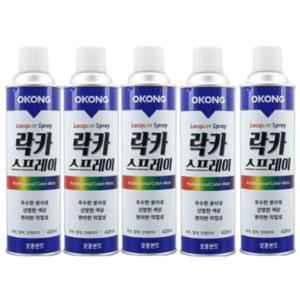 오공 락카 스프레이 페인트 단색, 5개, 420ml, 투명