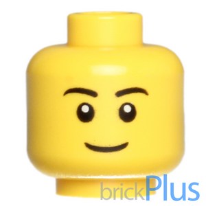 레고 노란색 헤드 웃는 얼굴 Yellow Minifig Head Black Eyebows Thin Gin Black Eyes 4651441 3626cpb0628, 1개