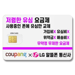 LG 알뜰유심요금제 NFC 부모님폰유심 학생요금제 갤럭시유심 아이폰유심 USIM, 1개