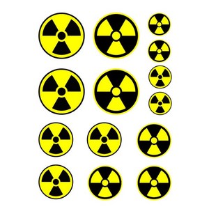 Nuke 방사능 핵 방사선 경고 기호 비닐 데칼 스티커 노트북 데칼 각각 2 인치 3 인치 4 인치, 1개, 1개입