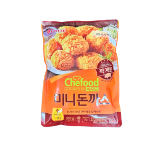 롯데푸드 쉐푸드 Chefood 미니돈까스380g 꼬마돈까스/돈카츠/간식/안주/반찬, 3개, 380g