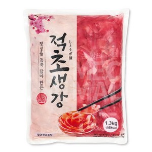 이엔 초생강 적색 슬라이스 장아찌, 1.3kg, 1개