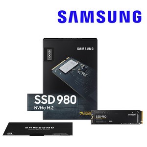 삼성전자 정품 980 NVMe M.2 SSD PCIe 3.0 500GB 노트북 데스크탑용 하드디스크, 기본