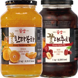 꽃샘 꿀한라봉차S 1kg + 꿀대추차 1kg, 꽃샘 꿀한라봉차S 1kg+꿀대추차 1kg, 1개입, 2개