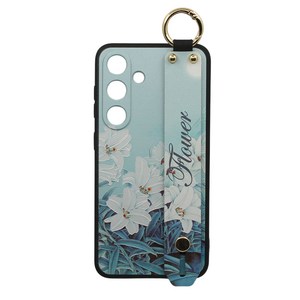 신서엔코 갤럭시S24시리즈 케이스 Galaxy Phone Case SCS-1541 플라워 일러스트 핸드 스트랩 케이스