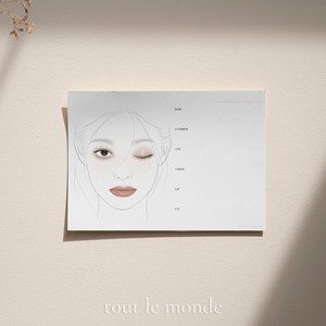 [뚜르몬드]NO19 메이크업 페이스 차트 30매 가로형 (뜬눈 o 감은 눈 택1), A4 한쪽 감은 눈(오른쪽)