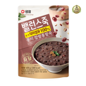 라이브잇 샘표 밸런스죽 동지 찹쌀통팥죽, 420g, 3개