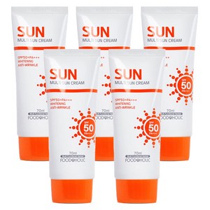 5개)푸드어홀릭 멀티 선크림70ml SPF50+PA+++, 5개, 70ml