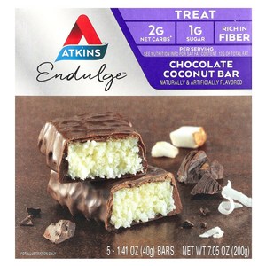 Atkins 엣킨스 Endulge™ Teat 초콜릿 코코넛 바 5개입 각 40g1.41oz, 200g, 1개