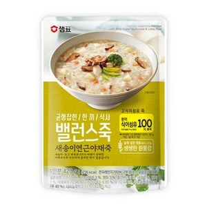 샘표 밸런스죽 새송이 연근 야채죽, 420g, 5개