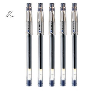 PILOT 하이테크-C 0.4mm 5개 파일롯트 HI-TEC-C 젤 잉크 볼펜, 블루5개, 1개