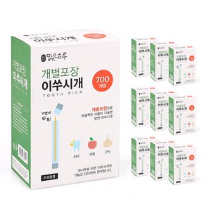 맑은하루 개별포장 대나무 양면 이쑤시개 700P X 10개 세트, 10개입, 1세트