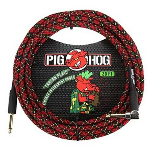 PIGHOG 피그호그 케이블 PCH20-PLR (6m ㄱ자형) 노이즈리스 기타케이블 TARTAN PLAID Cable, 1개