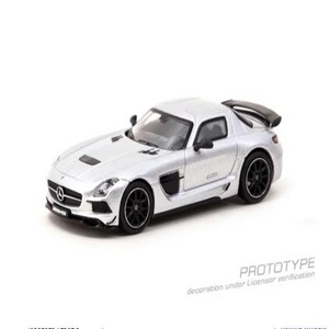 Tarmac Works 1:64 SLS 쿠페 블랙 시리즈 실버 금속 다이캐스트 모델 자동차, 한개옵션0